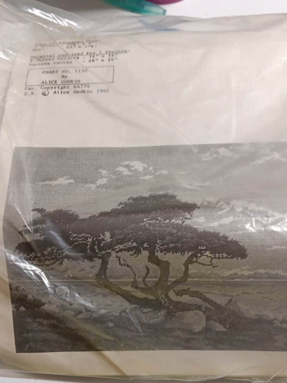 Alice Godkin Vintage Cross Stitch Kit Coastal Cypress Tree Scene